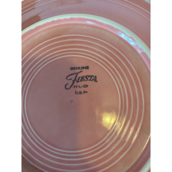 Fiestaware 2 Retired Rose 10 ½” Inch Classic Rim Dinner Plates - Picture 6 of 9